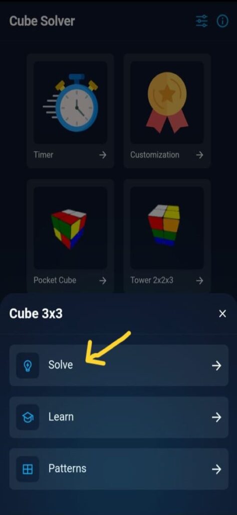 Cube solve trick