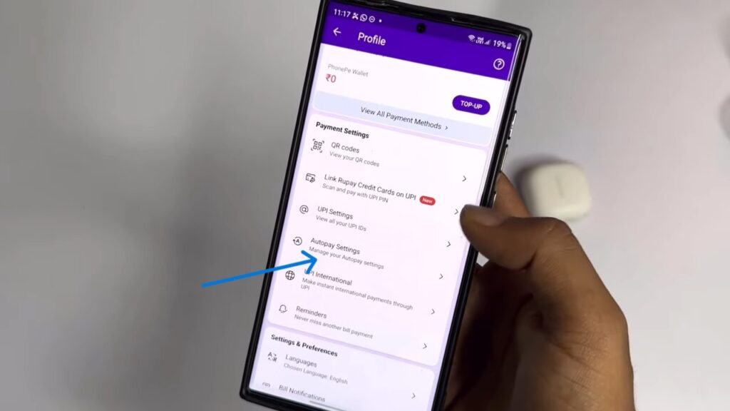 remove autopay from phonepe